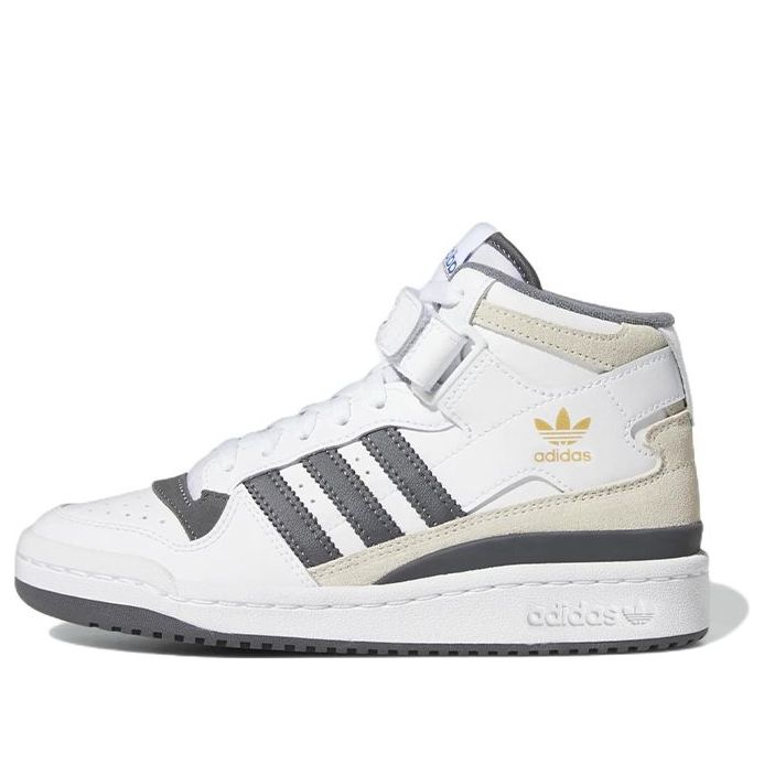 (GS) Adidas originals Forum Mid Shoes 'White Grey' GY7061 - KICKS CREW