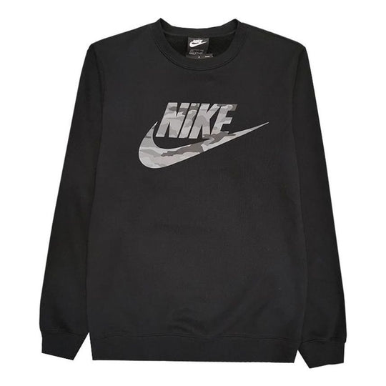 Nike camouflage front logo long sleeves sweatshirt 'Black' CU4526-010 ...