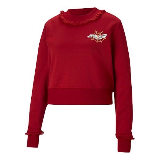 Puma x Charlotte Olympia WMNS Round-neck Knitting Sweatshirt Red 598784-50 Women's Hooded Sweatshirt - KICKSCREW