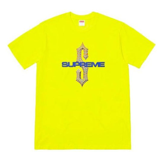 Supreme SS18 Diamonds Tee Bright Yellow Diamond Printing Short Sleeve Unisex SUP-SS18-0119