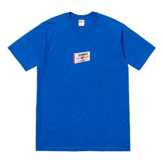 Supreme FW18 Ludens Tee Royal Cherry Candy Box Printing Short Sleeve Unisex Blue SUP-FW18-1155