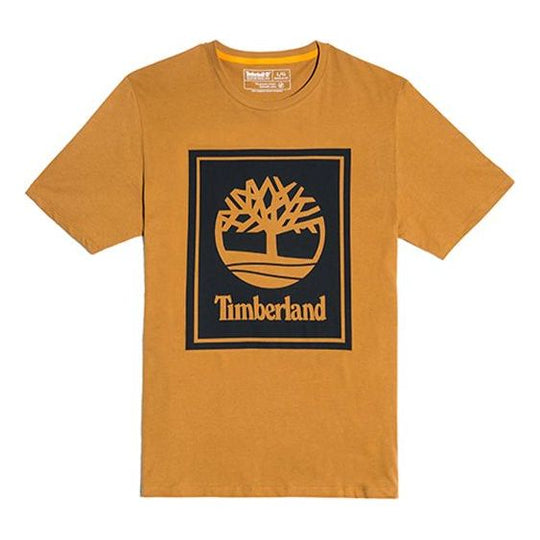 Timberland Printing Casual Round Neck Short Sleeve Couple Style Yellow A2AJ1-P57