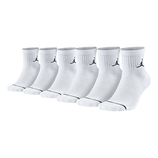 Air Jordan Flying Man Logo Mid Tops Breathable Basketball Training Socks Couple Style White SX5544-100