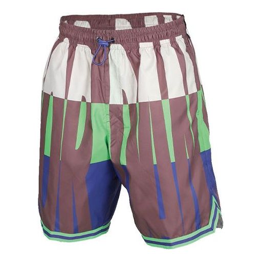 Air Jordan Wings Poolside Colorblock Breathable Loose Sports Shorts 'Green Purple' CJ4075-398