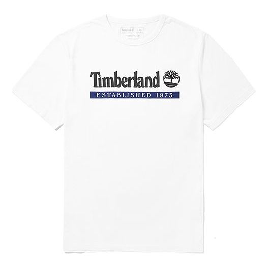 Men's Timberland Logo Printing Short Sleeve White A22SCZ47