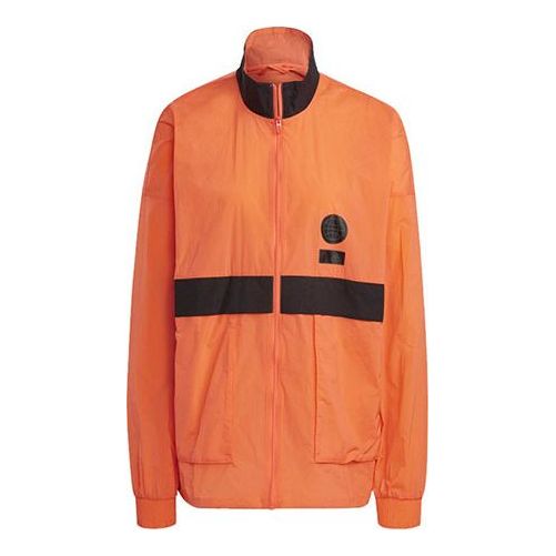adidas Zipper Big Pocket Contrasting Colors Sports Jacket Orange Yellow GU1757