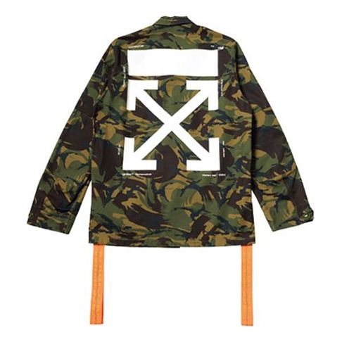 OFF-WHITE Mens Back Arrows Sketch Medal Ribbon Camouflage Jacket OMEL001S187340129901