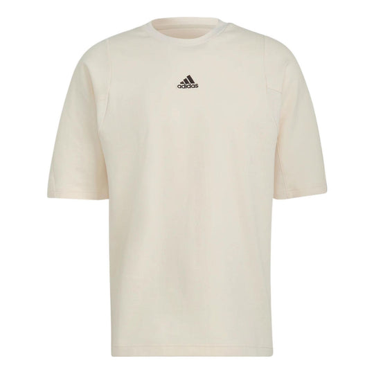 adidas Solid Color Logo Sports Short Sleeve Yellow White HB0476