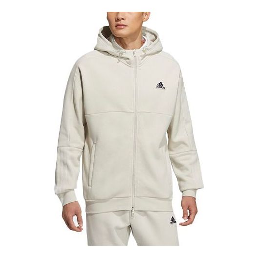 Men's adidas Fleece Stay Warm Sports Hooded Cardigan Jacket Baux - KICKS CREW