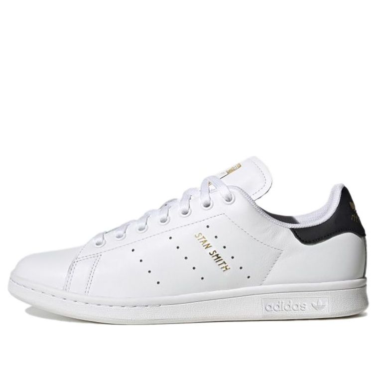 Size 8 - adidas Stan Smith Black Cloud White Leather Gold Shoes