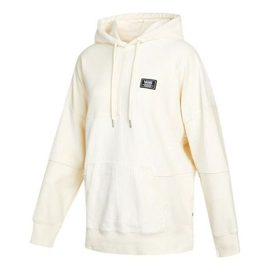 Vans corduroy Solid Color Splicing Hoodie Creamy White VN0A5F6F3KS