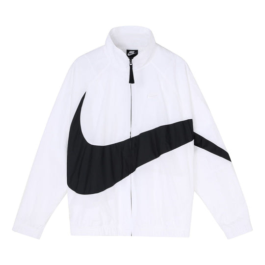 Nike Swoosh Large LOGO Woven Windproof Stand Collar Casual Sports Jack ...
