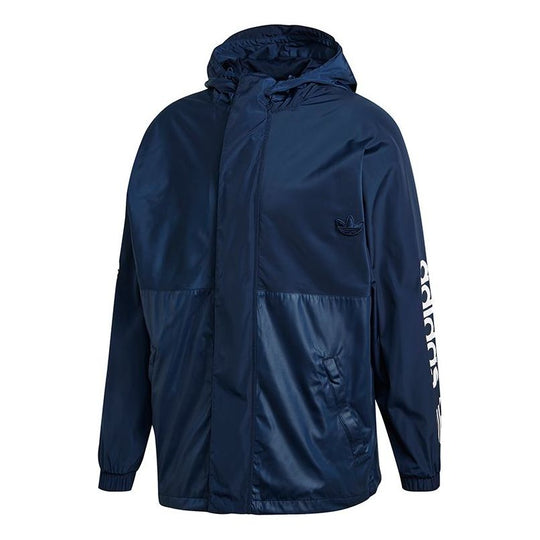 adidas originals Regen Windproof hooded Zipper Jacket Navy Blue GE1336