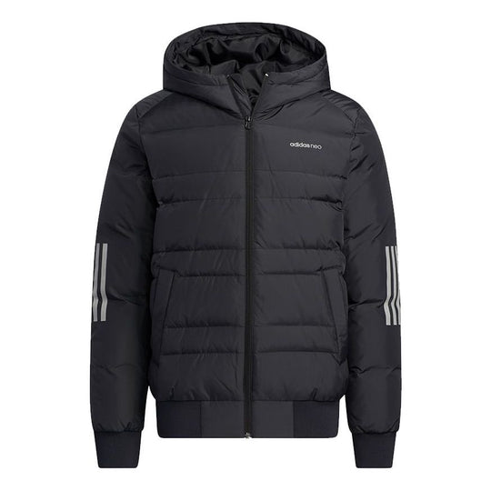 down Jk Dwn Metallic neo KICKS H4 - M Sports Puf adidas 3S hooded Jacket CREW Black