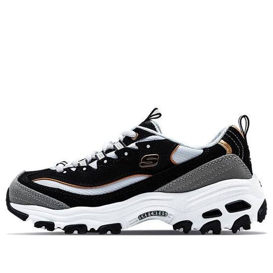 (WMNS) Skechers D'Lites Running Shoes Black/White 99999745-BKGD