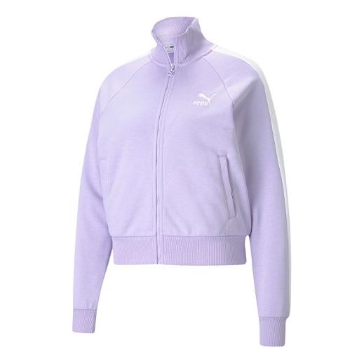 (WMNS) PUMA Iconic T7 Embroidery Logo Stand-up Collar Jacket Purple 531412-16