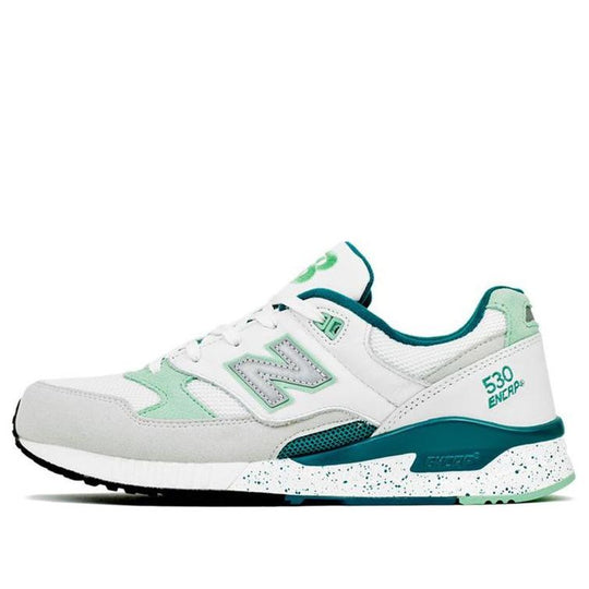 New Balance 530 Series 90 s Running Leather Low-Top R unning Shoes White/Green M530PSA