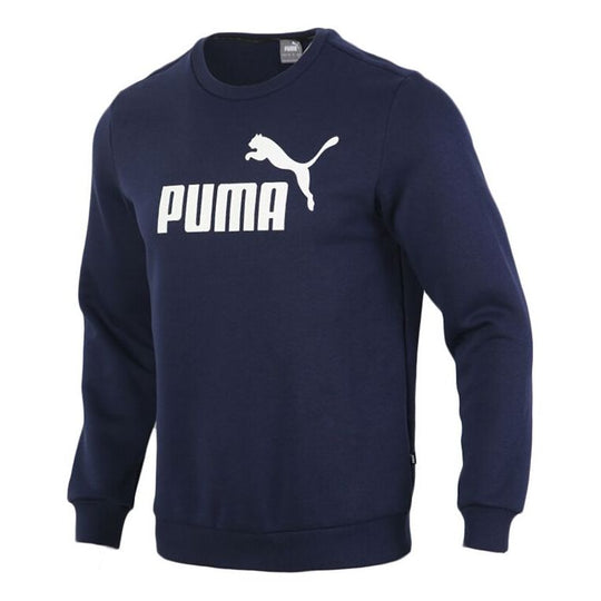 PUMA Essential Logo Knitting Pullover Fleece Men Blue 586936-06