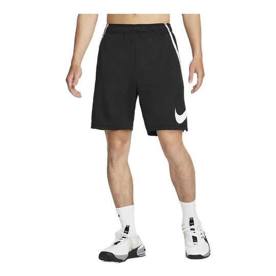 Men's Nike Printing Logo Knit Training Shorts Black DQ4813-010-KICKS CREW