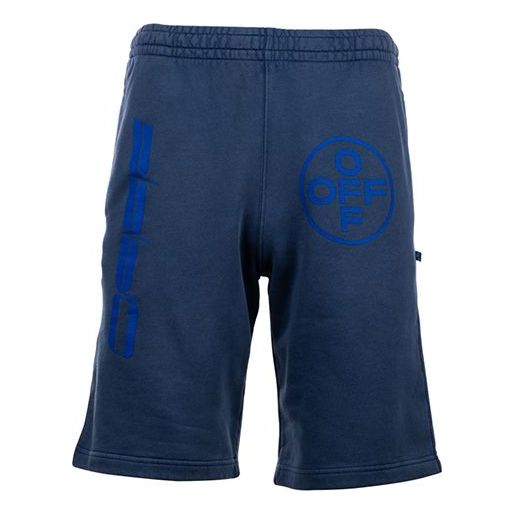 Men's OFF-WHITE Alphabet Logo Casual Shorts Version Blue OMCI006F19E300093830 Shorts - KICKSCREW