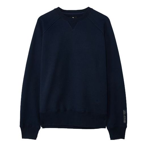 Men's Converse x Kim Jones Crossover Solid Color Sports Knit Round Neck Pullover Navy Blue 10021818-A01