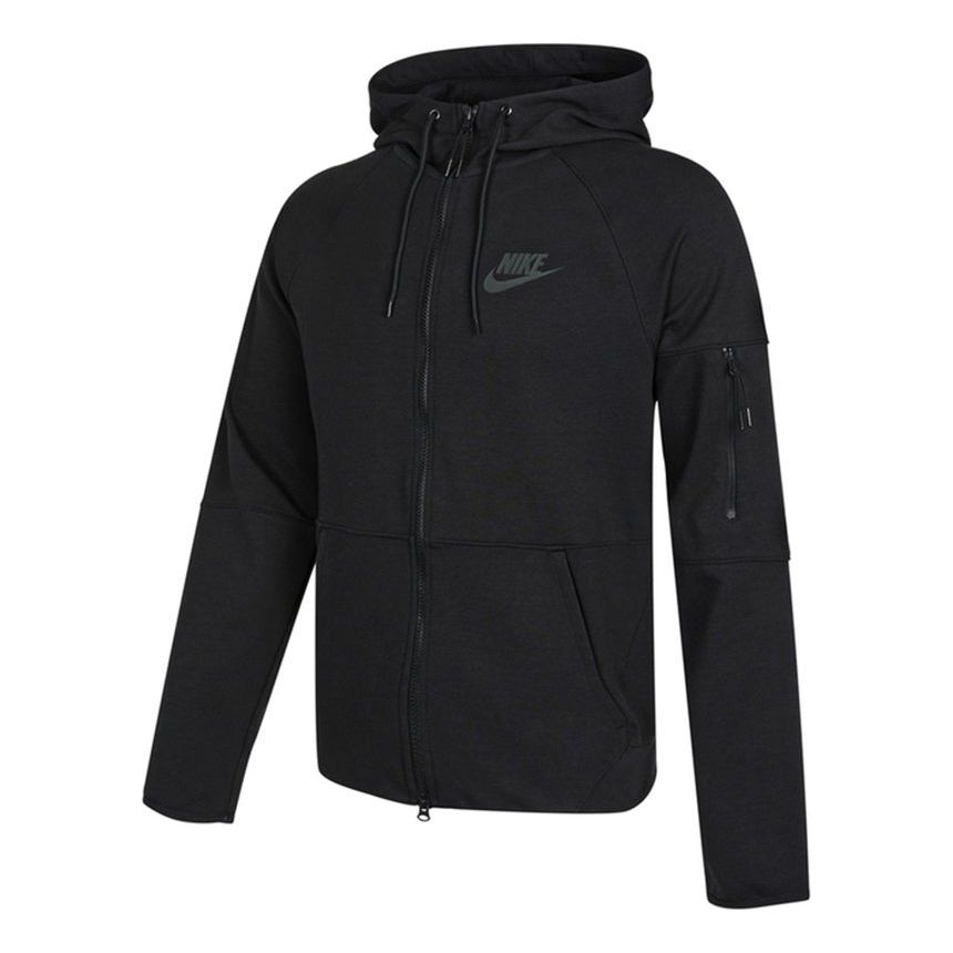 Nike Tech-Pack Logo Knit Hooded Jacket Black DD5285-010 - KICKS CREW
