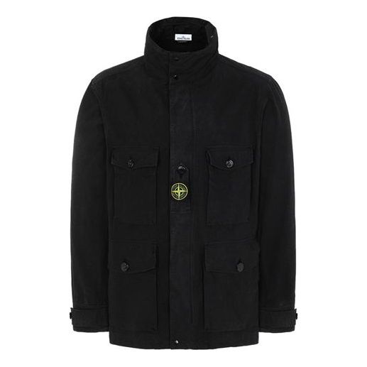 Men's STONE ISLAND Cotton / Cordura Pocket Stand Collar Jacket Black 41921-V0029