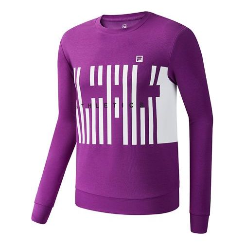 Men's FILA Athletics Chest Printing Pullover Purple A11M031221F-PU