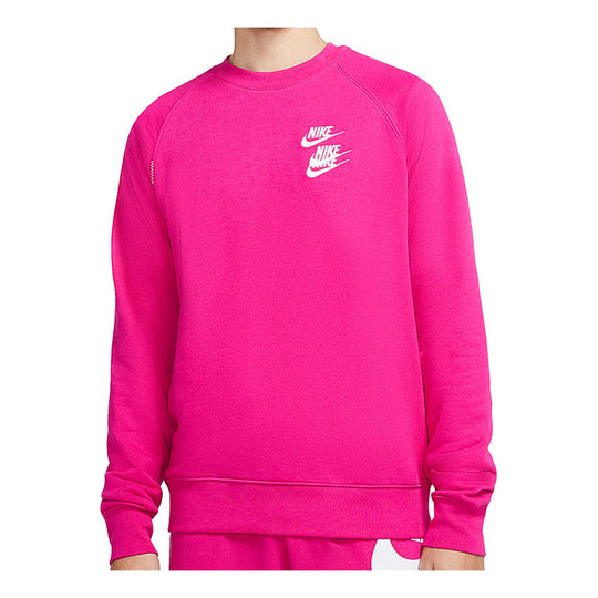 Men's Nike Sports Embroidered Logo Round Neck Pullover Pink DD0883-615