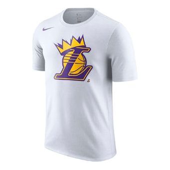 Nike Lakers LeBron James Crown LOGO Short Sleeve White CJ4737-100