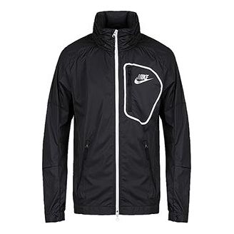 Nike Windproof Stand Collar Sports Jacket Black 885930-010