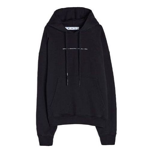 Men's Off-White FW21 Logo Pattern Printing Long Sleeves Pullover Loose Fit Black OMBB085F21FLE0181084