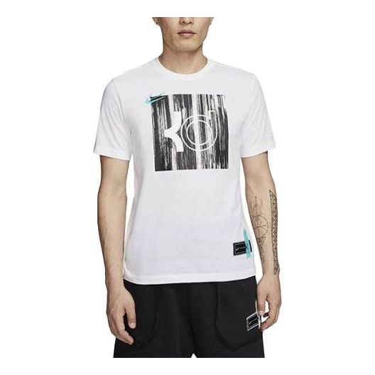 Men's Nike Casual Sports Printing Round Neck Short Sleeve White T-Shir ...