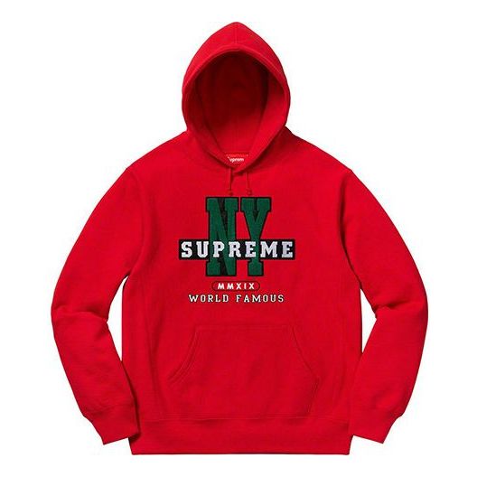 Supreme FW19 Week 13 NY Hooded Sweatshirt Red SUP-FW19-10697
