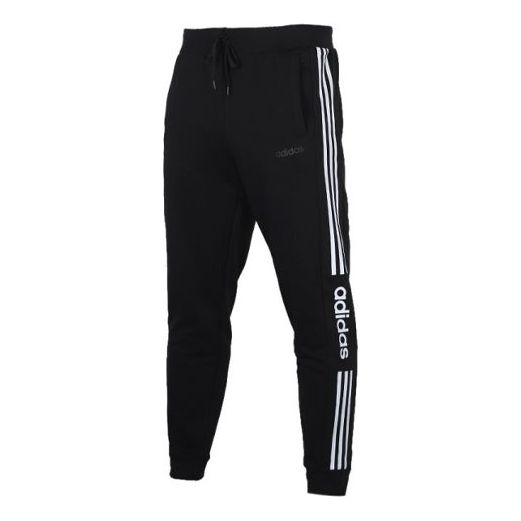 adidas neo Knit Drawstring Casual Sports Long Pants Black FP7487