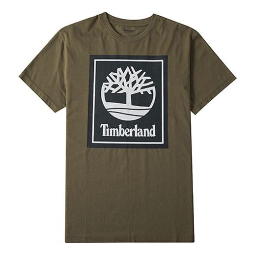 Men's Timberland Casual Round Neck Printing Short Sleeve Green A1OA2Q69
