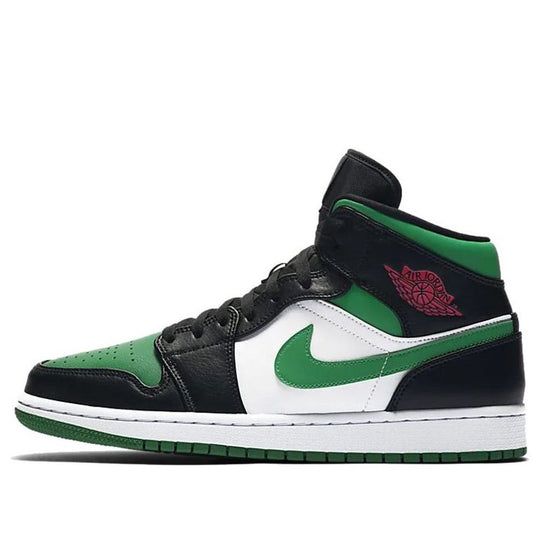 Air Jordan 1 Mid 'Green Toe' 554724-067 Retro Basketball Shoes  -  KICKS CREW
