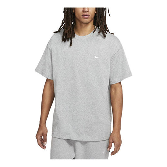 Men's Nike Lab Solo Swoosh Basic Sports Short Sleeve Dark Gray T-Shirt DA0321-063
