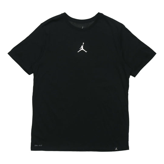 Air Jordan Iconic Quick Dry Training Sports Short Sleeve Black AR7416-013