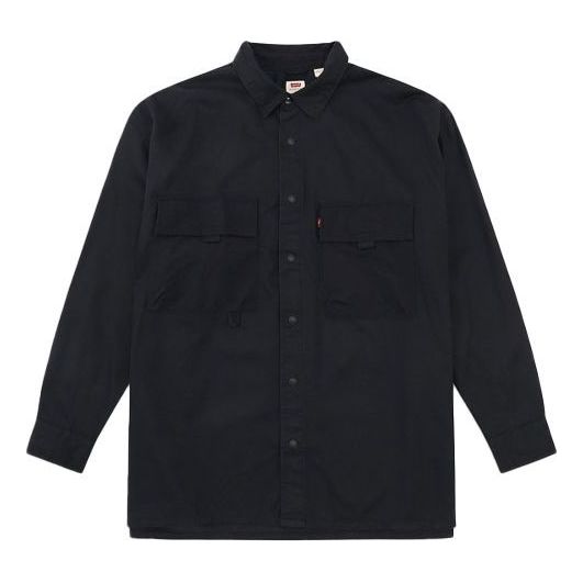 Men's Levis lapel Cargo Casual Shirt Black 36268-0002