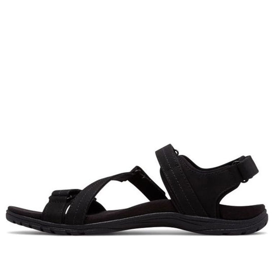 (WMNS) New Balance Maya Leather Sandal Velcro Minimalistic Casual Open Toe Pure Black Sandals WR2100BK