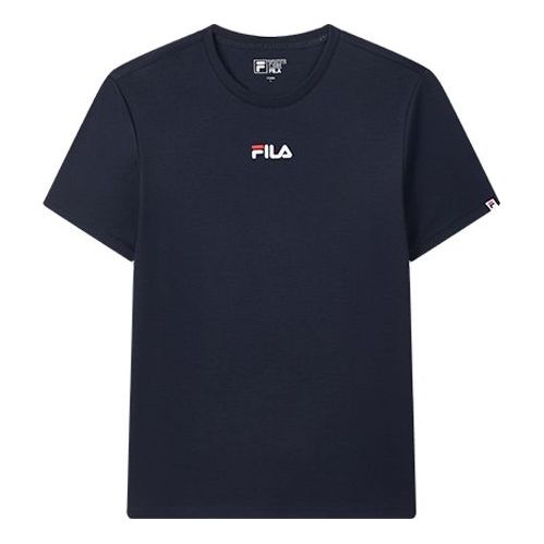 Men's FILA Embroidered Logo Short Sleeve Navy Blue F61M028103F-NV T-shirts - KICKSCREW