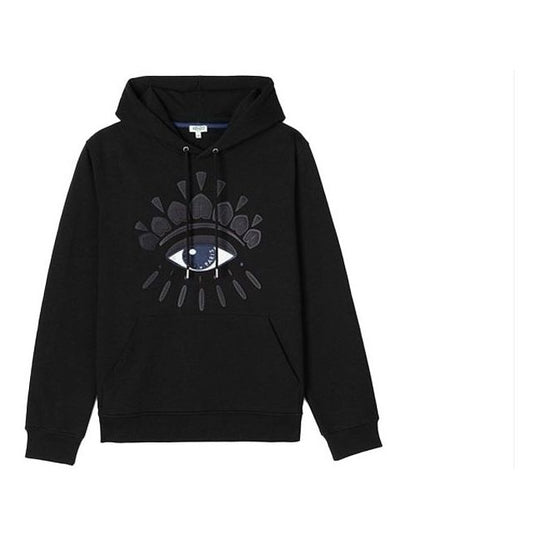 Men's KENZO Embroidered Eye Pattern Hooded Casual Black FA55SW1674XM-99