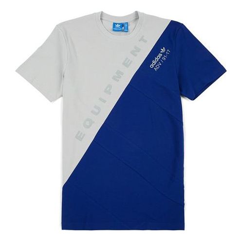 adidas originals EQT Contrast Color Stitching Short Sleeve Blue Gray Colorblock 'Blue Grey' BS2780