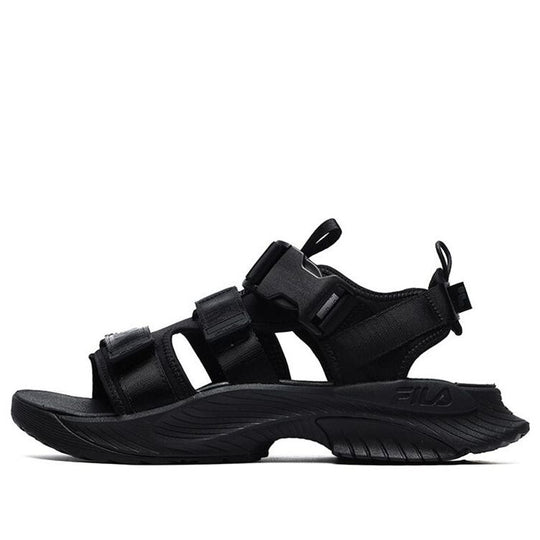 FILA Athletics Velcro Open Toe Flat Heel Sports Black Sandals A12M122607FFB