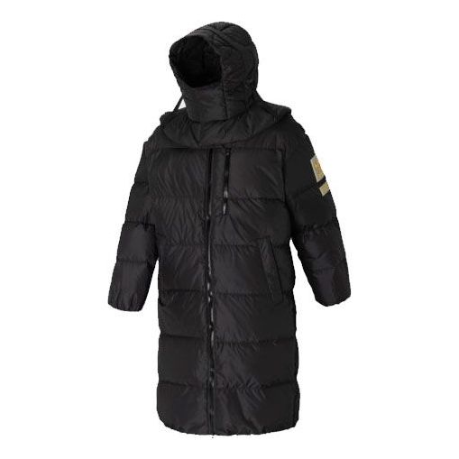 adidas originals Hvy Fil Dwn Jkt Long Stay Warm Detachable hooded down Jacket Black H58055