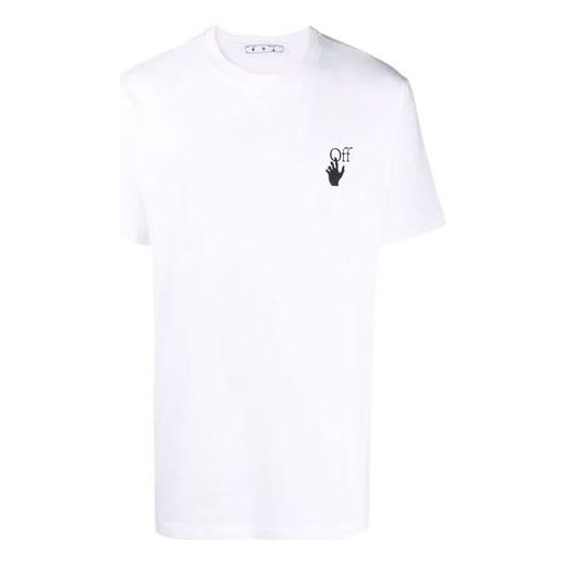 Men's OFF-WHITE FW21 Caravaggio Printing Short Sleeve White T-Shirt OMAA027F21JER0110184