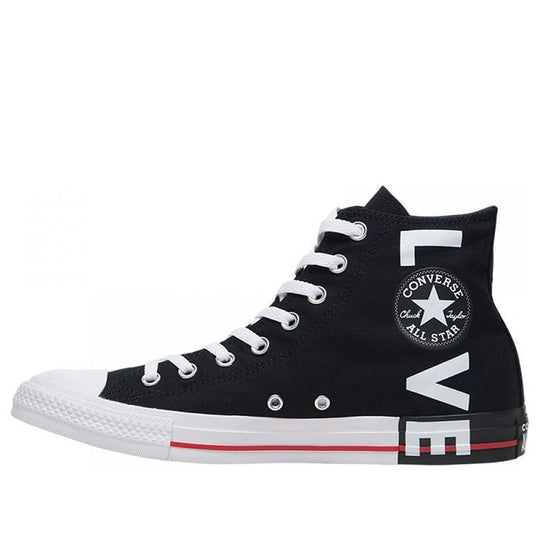 Converse Chuck Taylor All Star Fear Love Hi-Top Sneakers Black/White/Red 164685C