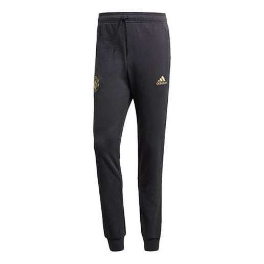 Men's adidas Manchester United Soccer/Football Logo Sports Pants/Trousers/Joggers Carbon Black FH8548