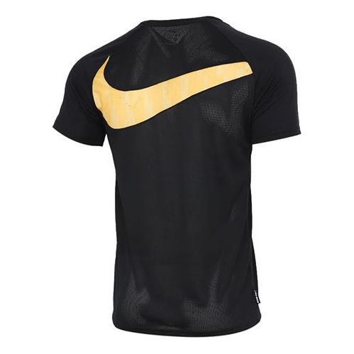 Nike Dri-FIT Academy Soccer/Football Sports Printing Quick Dry Short Sleeve Black CZ0983-010